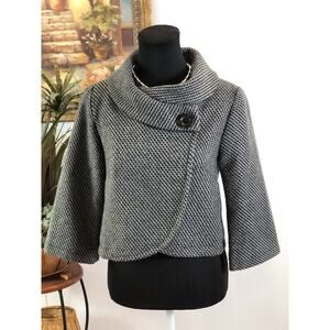 Sashimi Wool-Blend Y2K Inspired Cropped Office Siren Style Jacket Sm Bella Swan